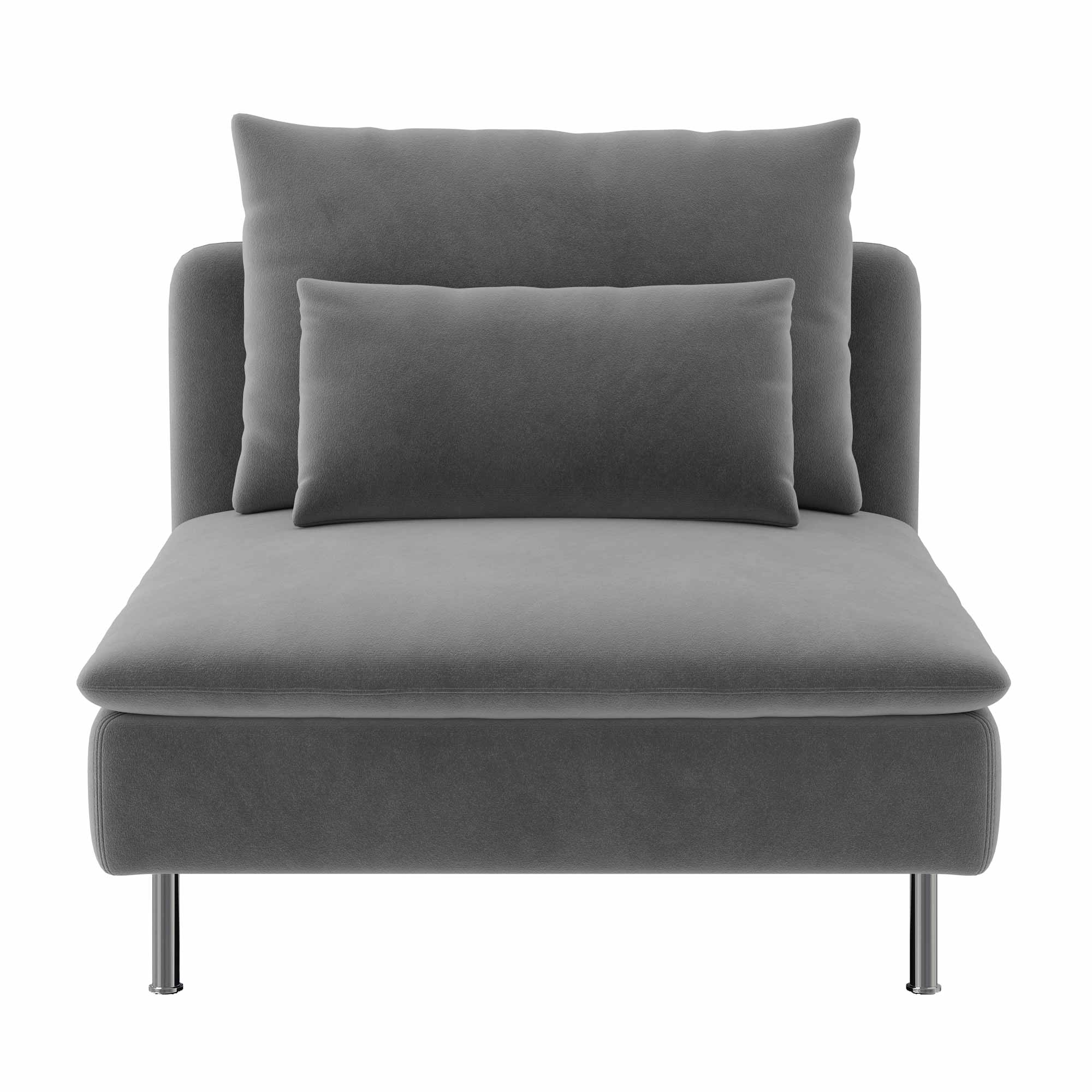 SODERHAMN One Seater Section Sofa Cover-Gray-Velvet