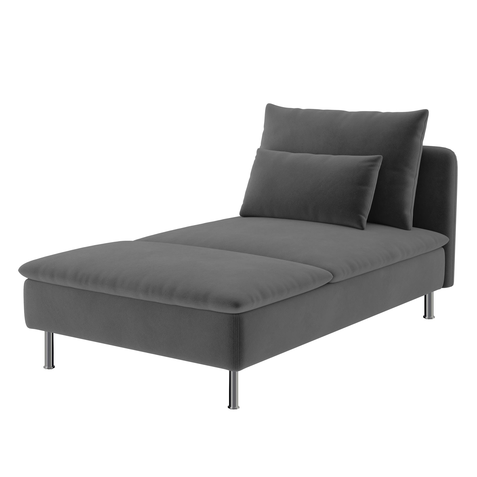 Soderhamn Chaise Lounge Cover-Gray-Velvet