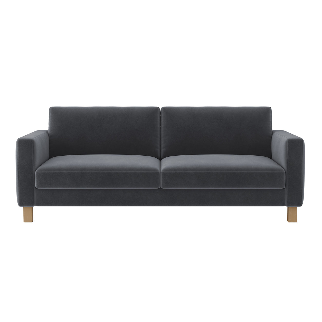 Karlstad 3 Seat Sofa Cover-Gray-Velvet