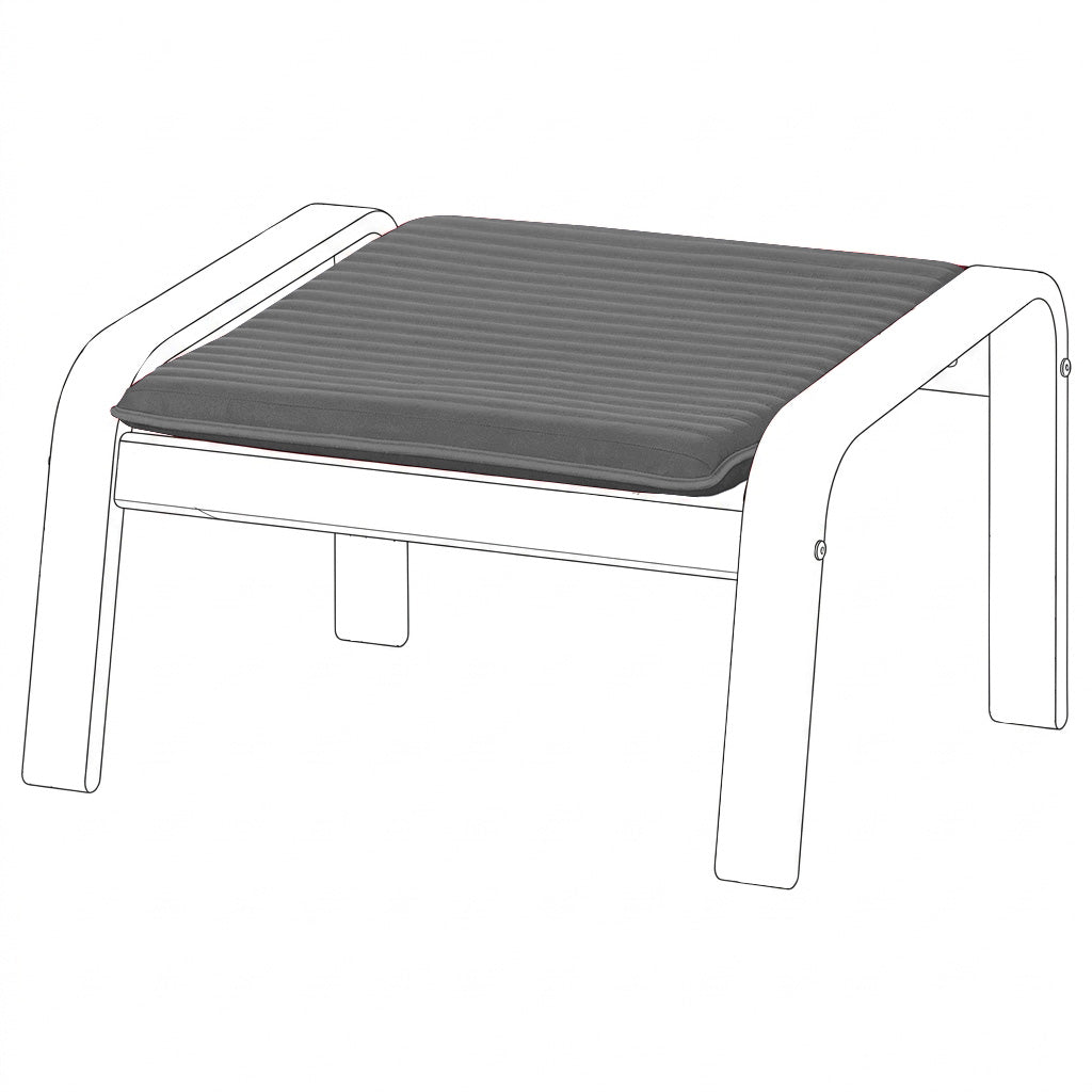 Poang Armchair Ottoman-Velvet Gray