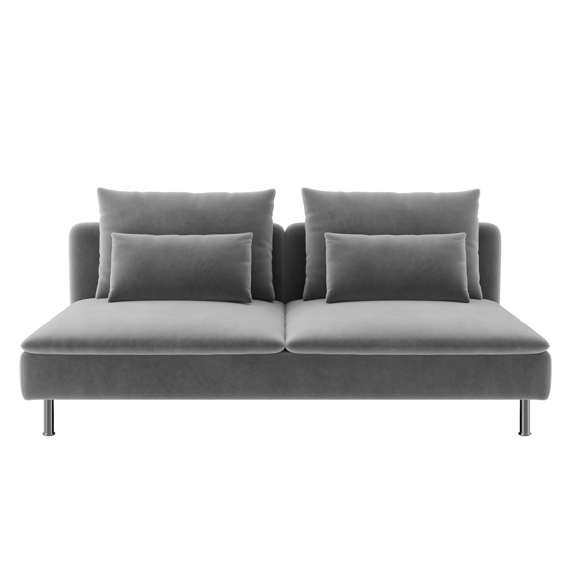 Soderhamn 3 Seat Section Sofa Cover-Gray-Velvet