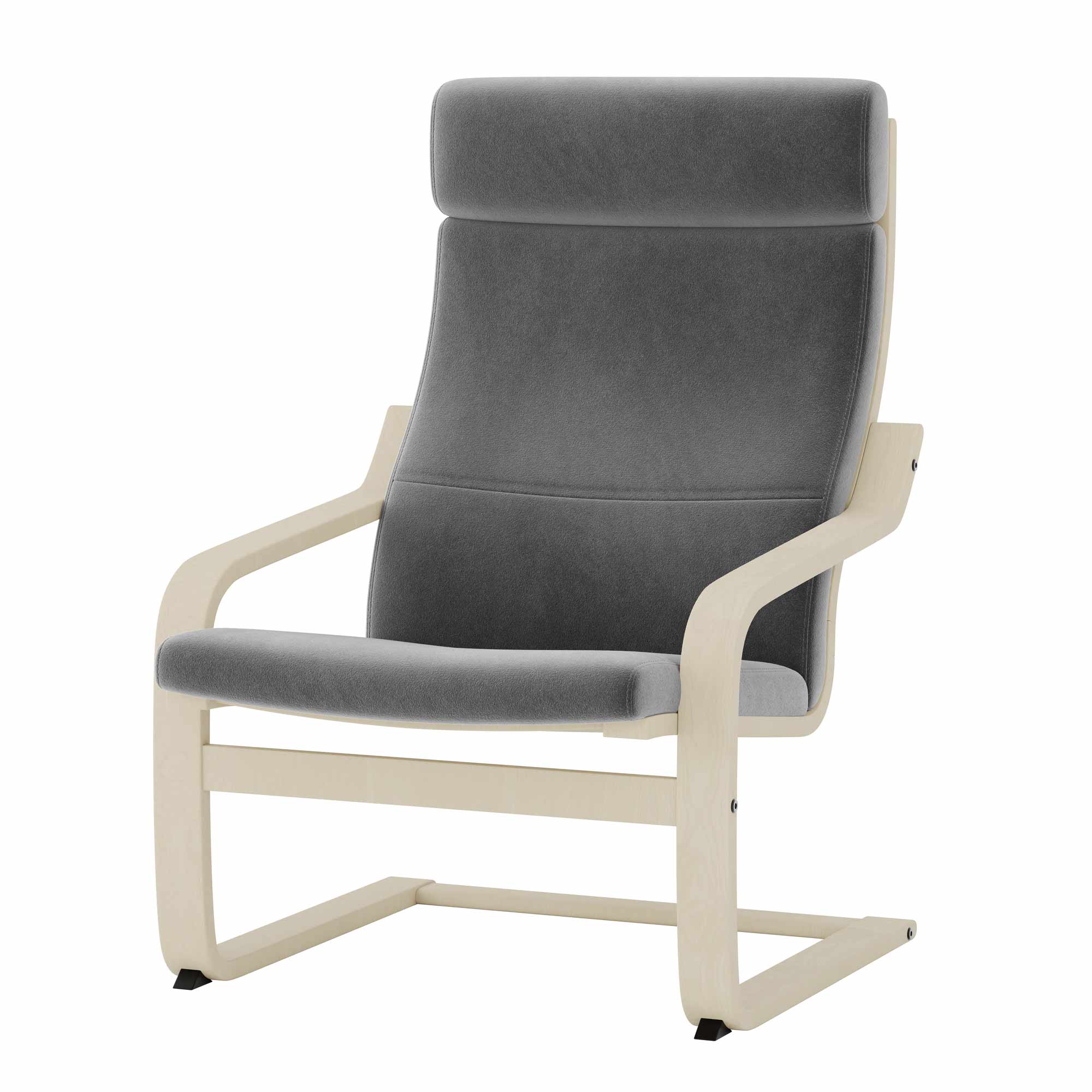 Poang Armchair Cover-Gray-Velvet