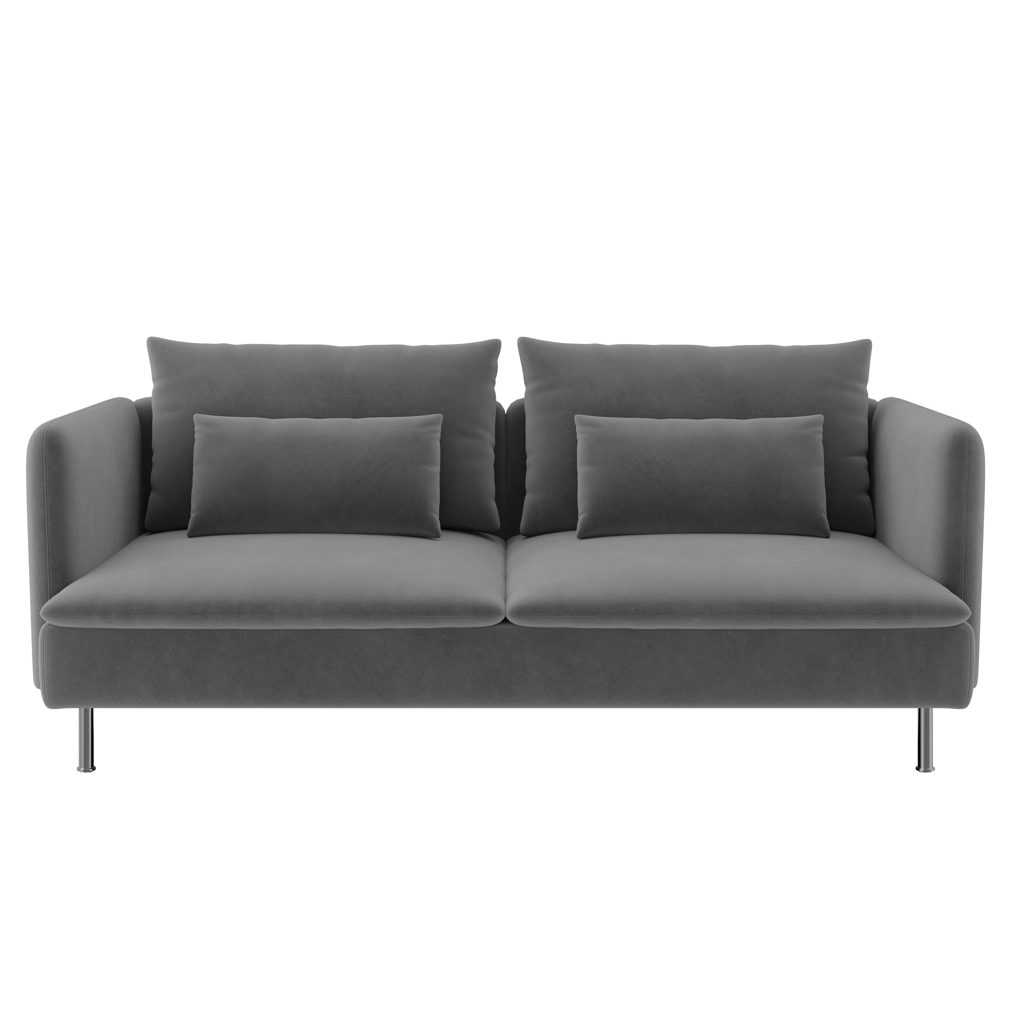 Soderhamn 3 Seat Sofa Cover-Gray-Velvet