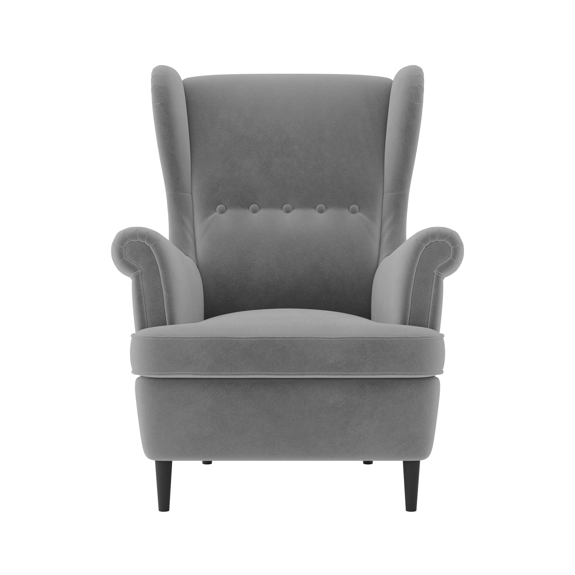 Strandmon Backrest Cover-Gray-Velvet