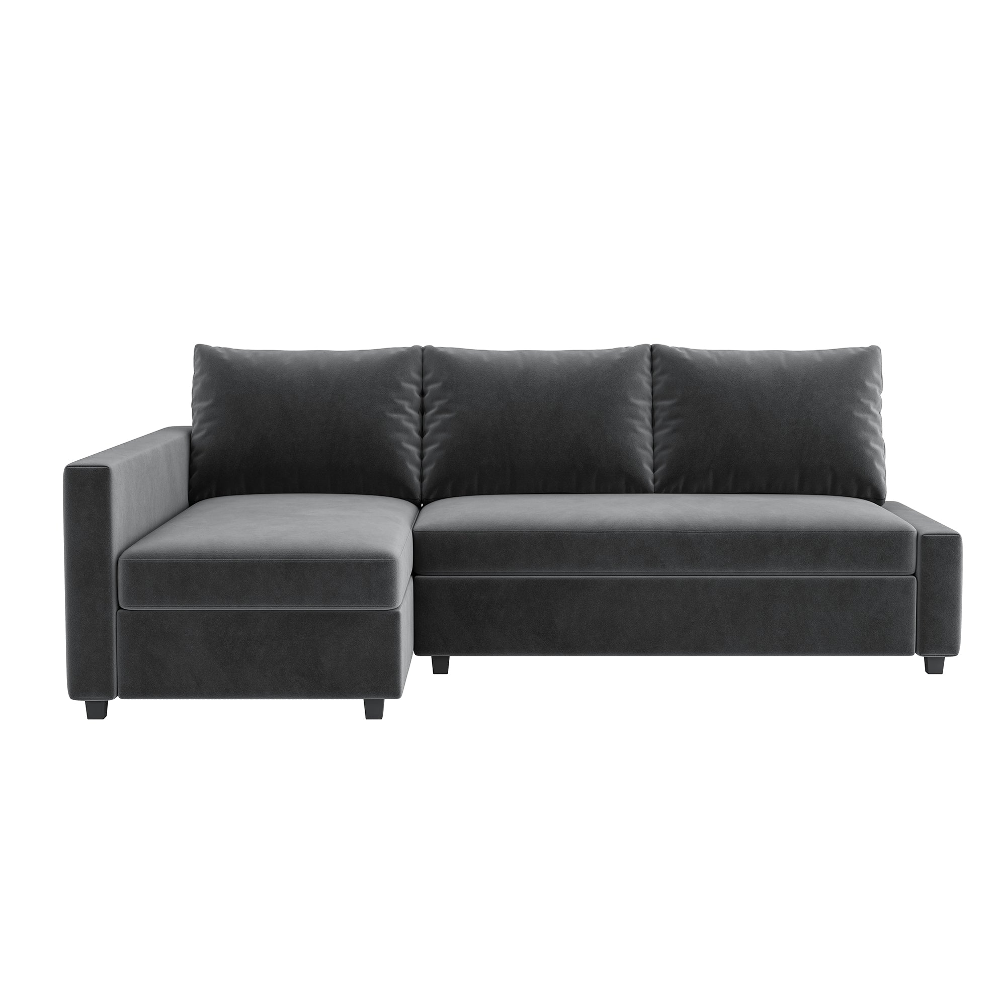 Friheten Sofa Bed Cover (includes left-side bench cover)-Gray-Velvet