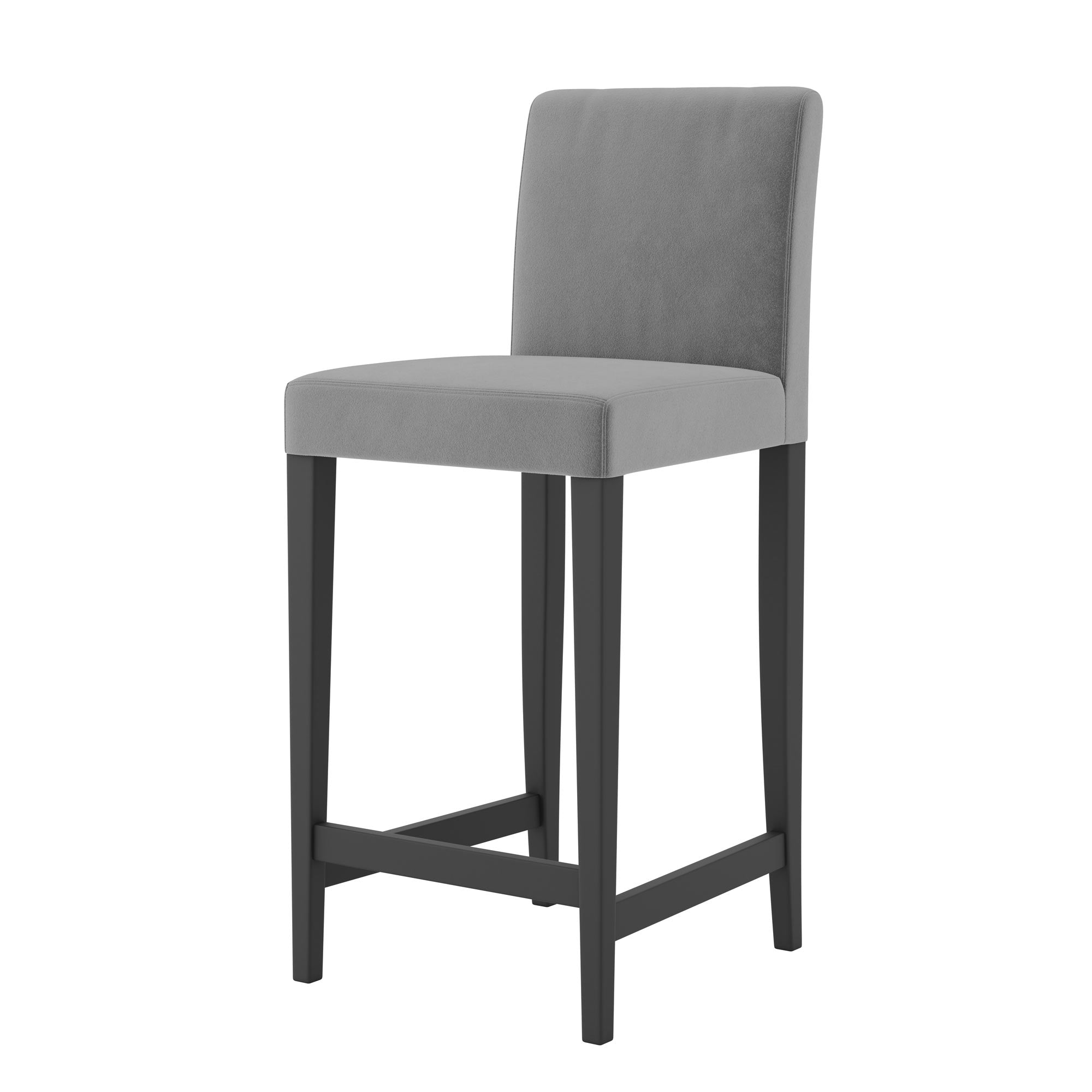 Henriksdal Bar Stool Cover-Gray-Velvet