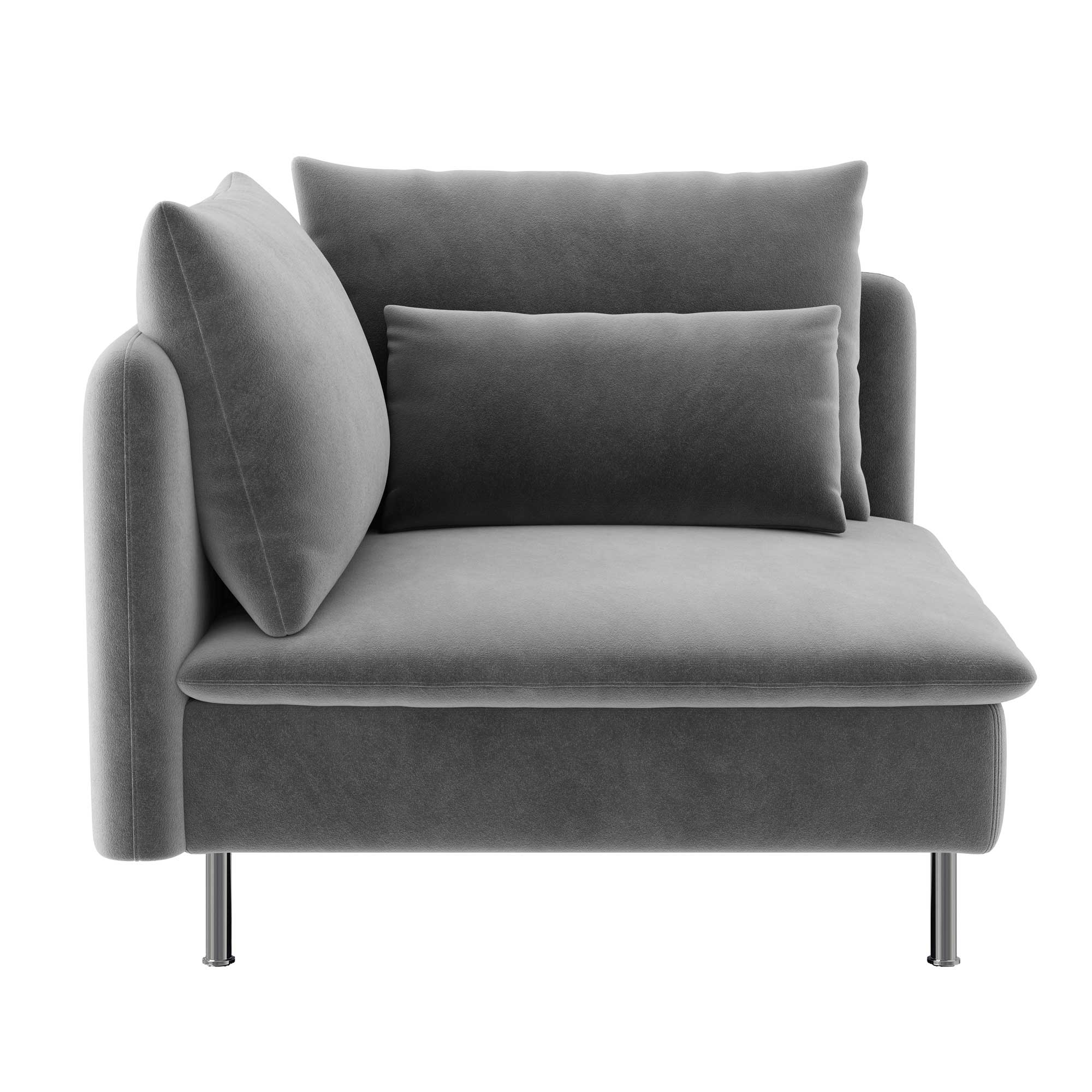 Soderhamn Corner Section Sofa Cover-Gray-Velvet