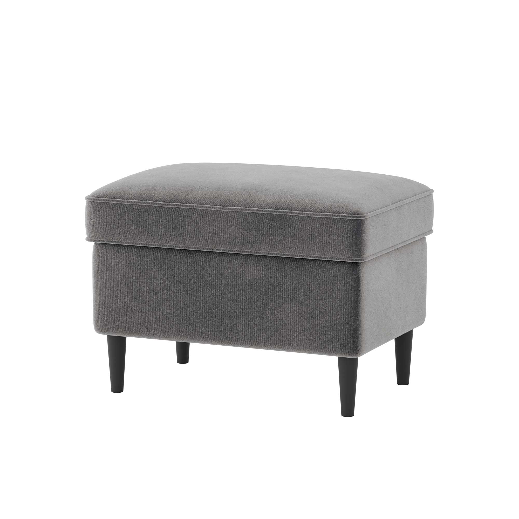 STRANDMON Footstool Cover-Gray-Velvet