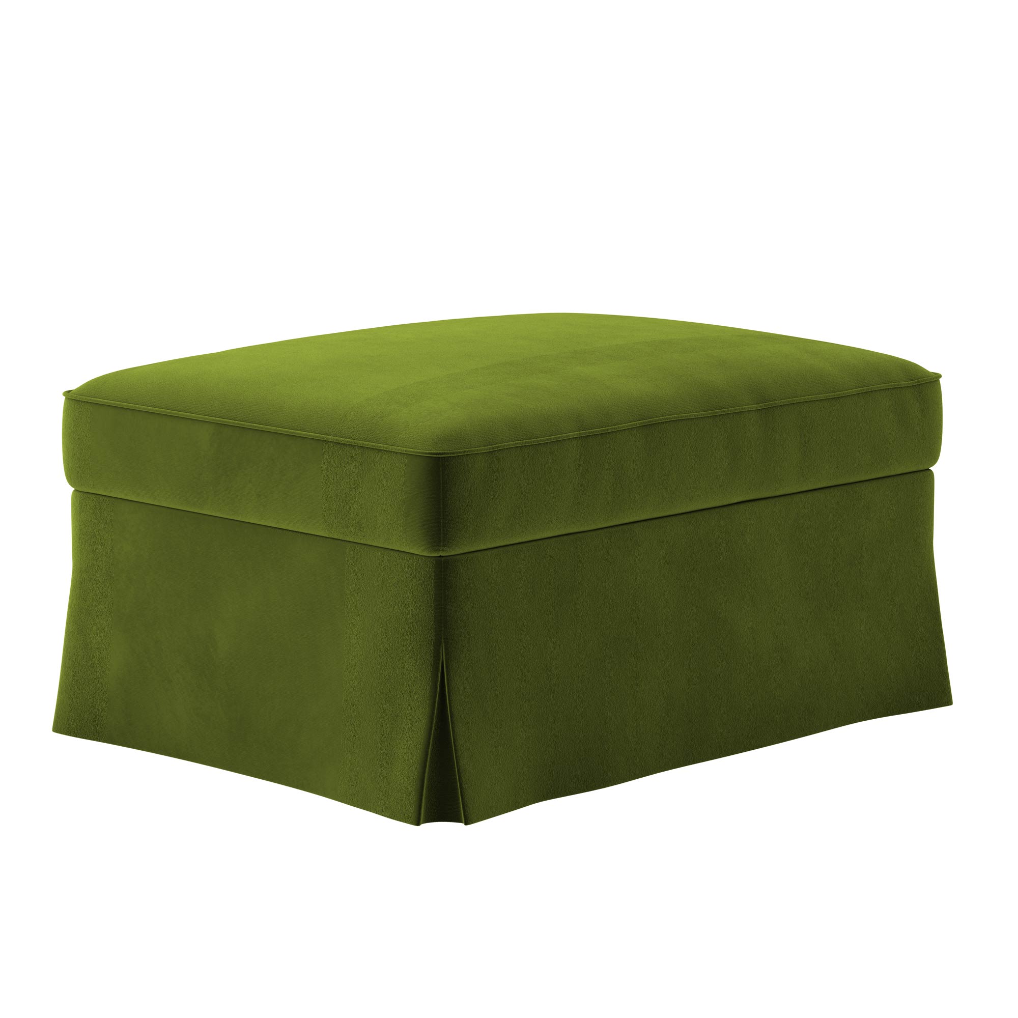Ektorp Footstool Cover-Velvet-Olive