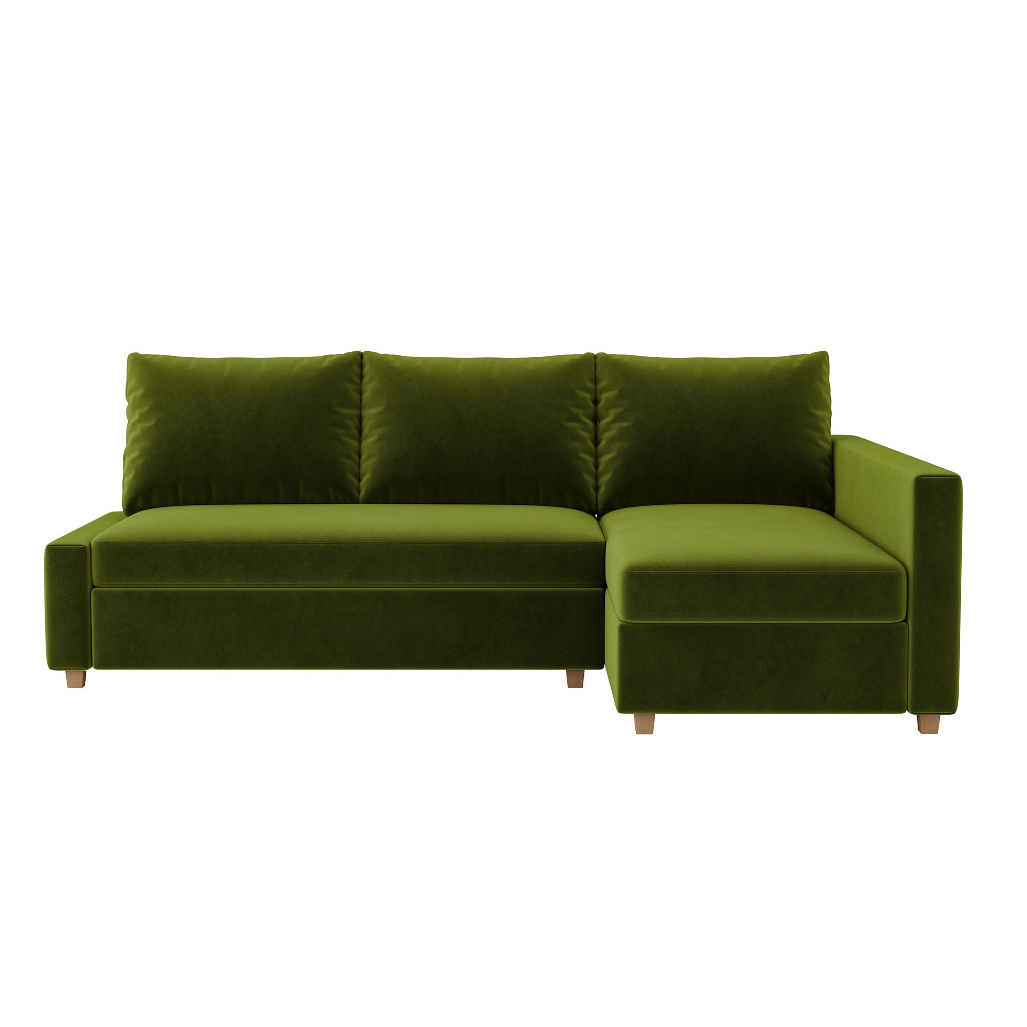 Friheten Sofa Bed Cover (includes right-side bench cover)-Olive-Velvet