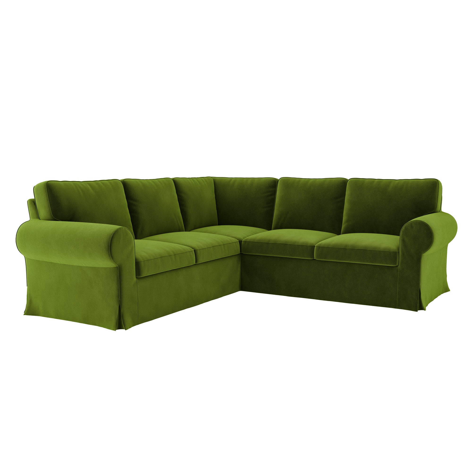 UPPLAND Four-Seater Corner Sofa Cover-Velvet Olive