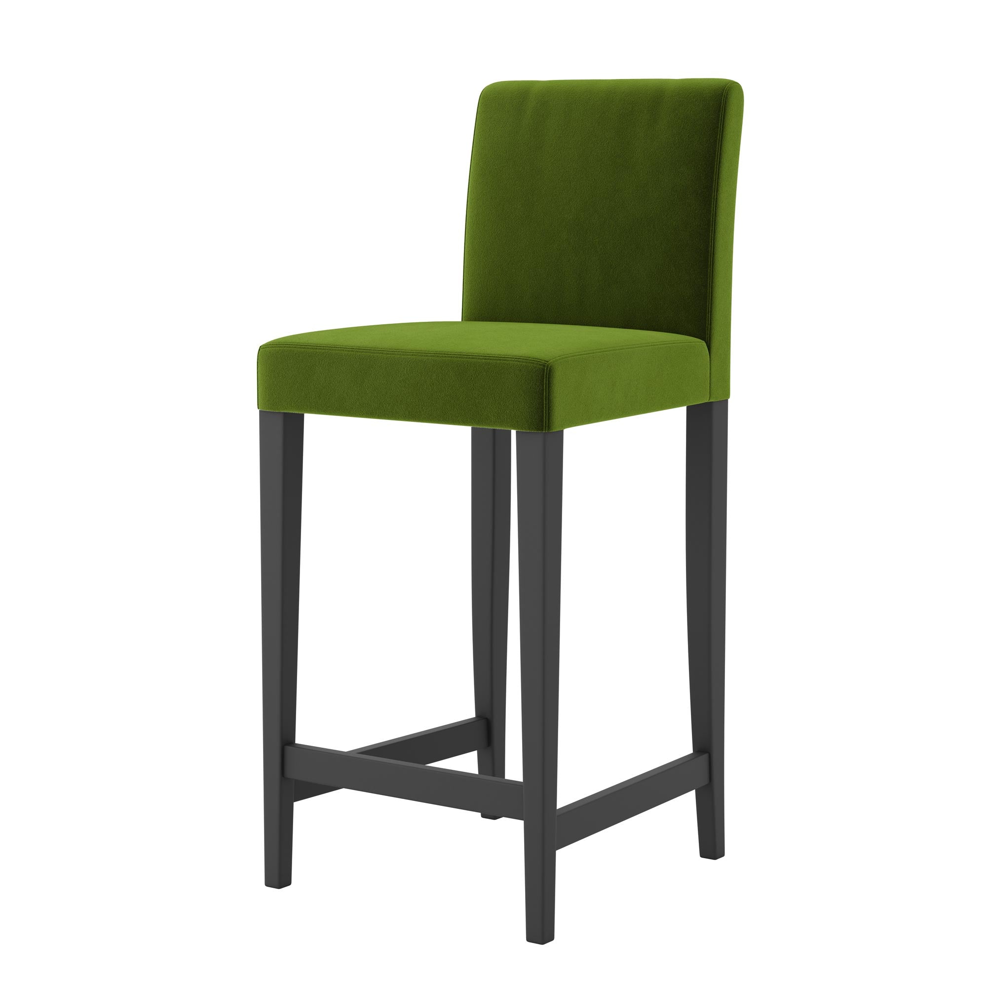 Henriksdal Bar Stool Cover-Olive-Velvet