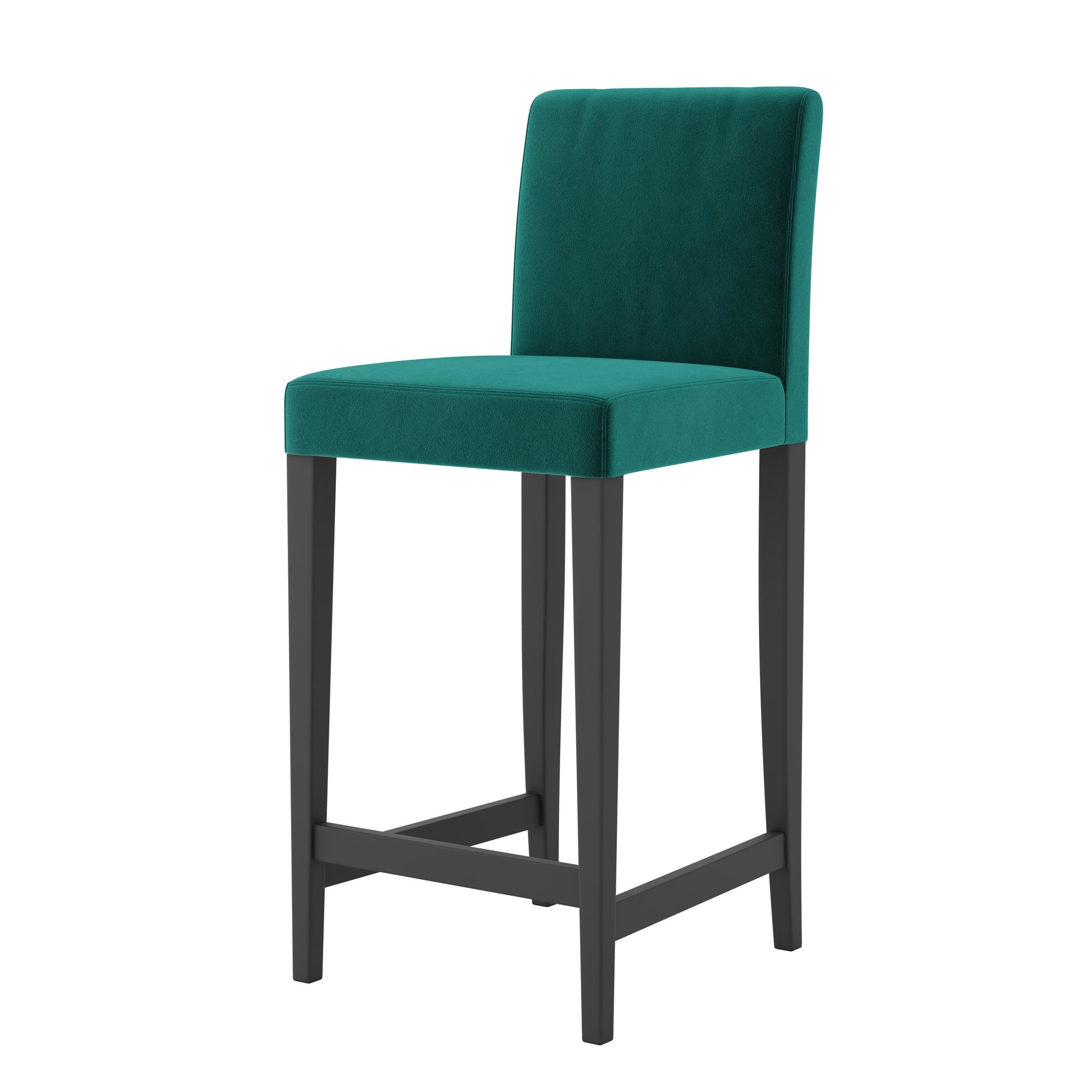 Henriksdal Bar Stool Cover-Peacock-Velvet