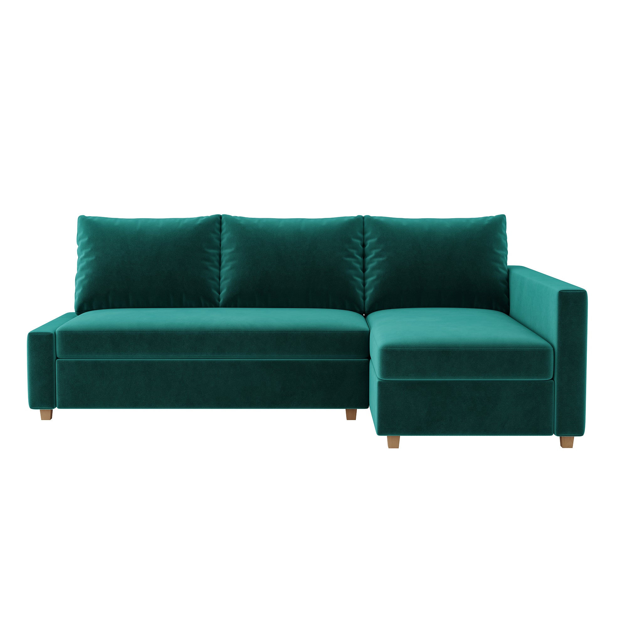 Friheten Sofa Bed Cover (includes right-side bench cover)-Peacock-Velvet