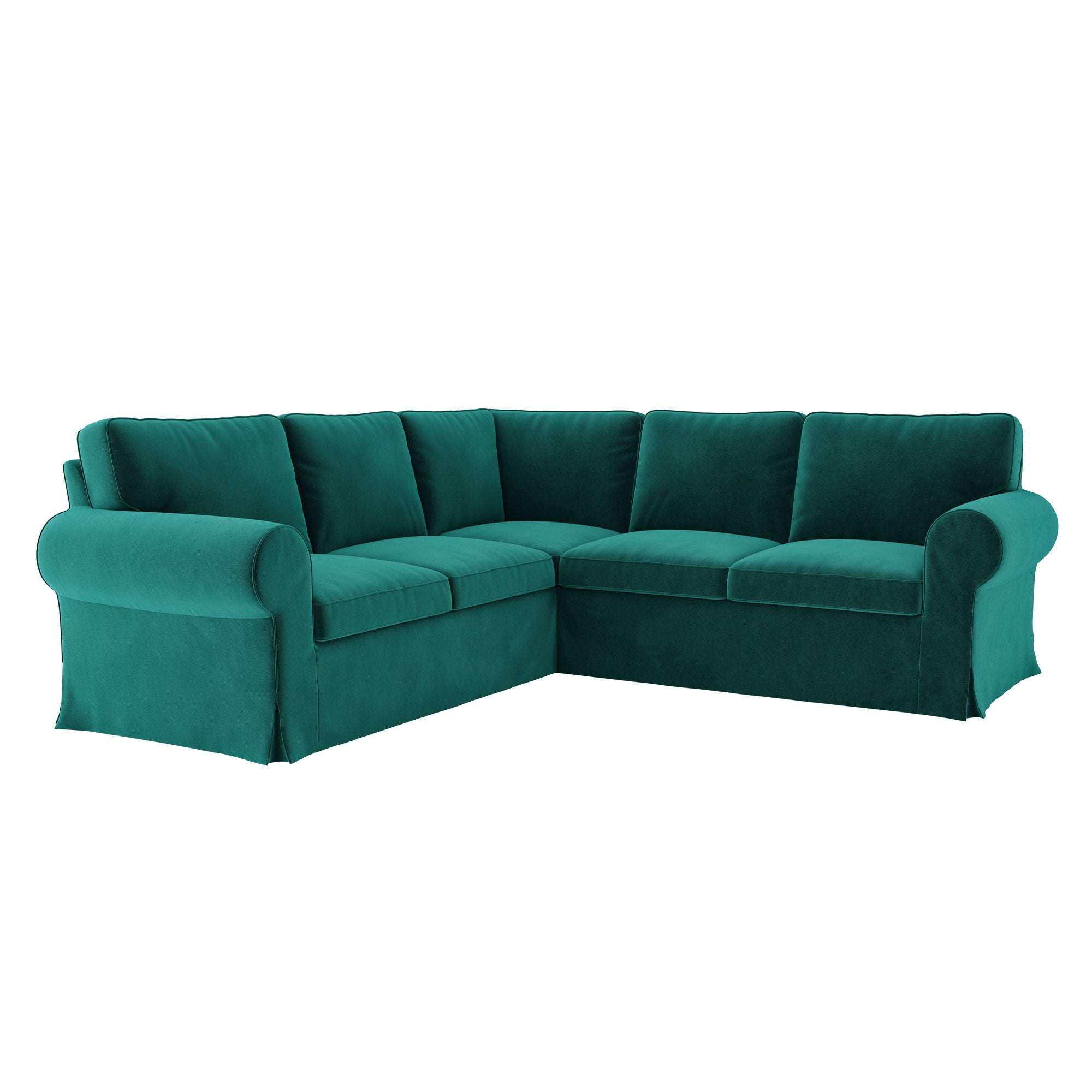 UPPLAND Four-Seater Corner Sofa Cover-Velvet Peacock