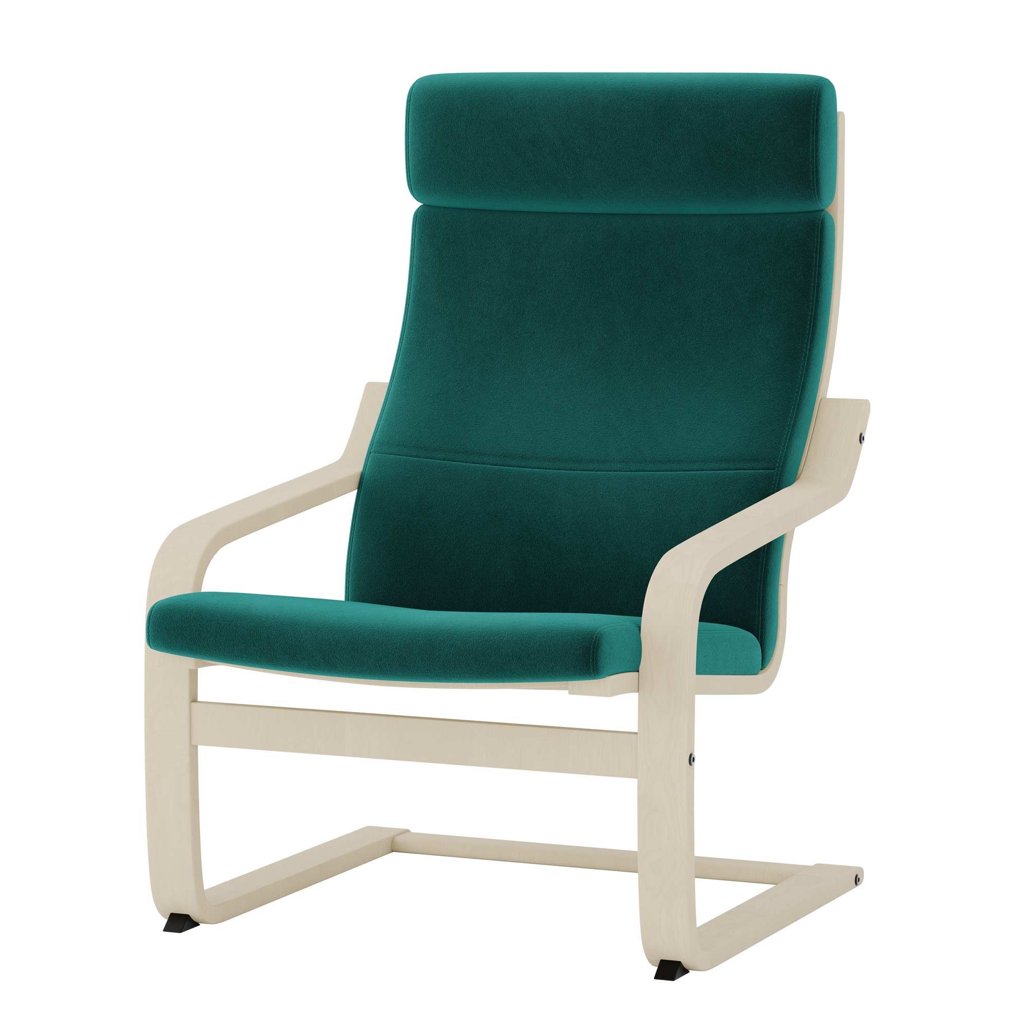 Poang Armchair Cover-Peacock-Velvet
