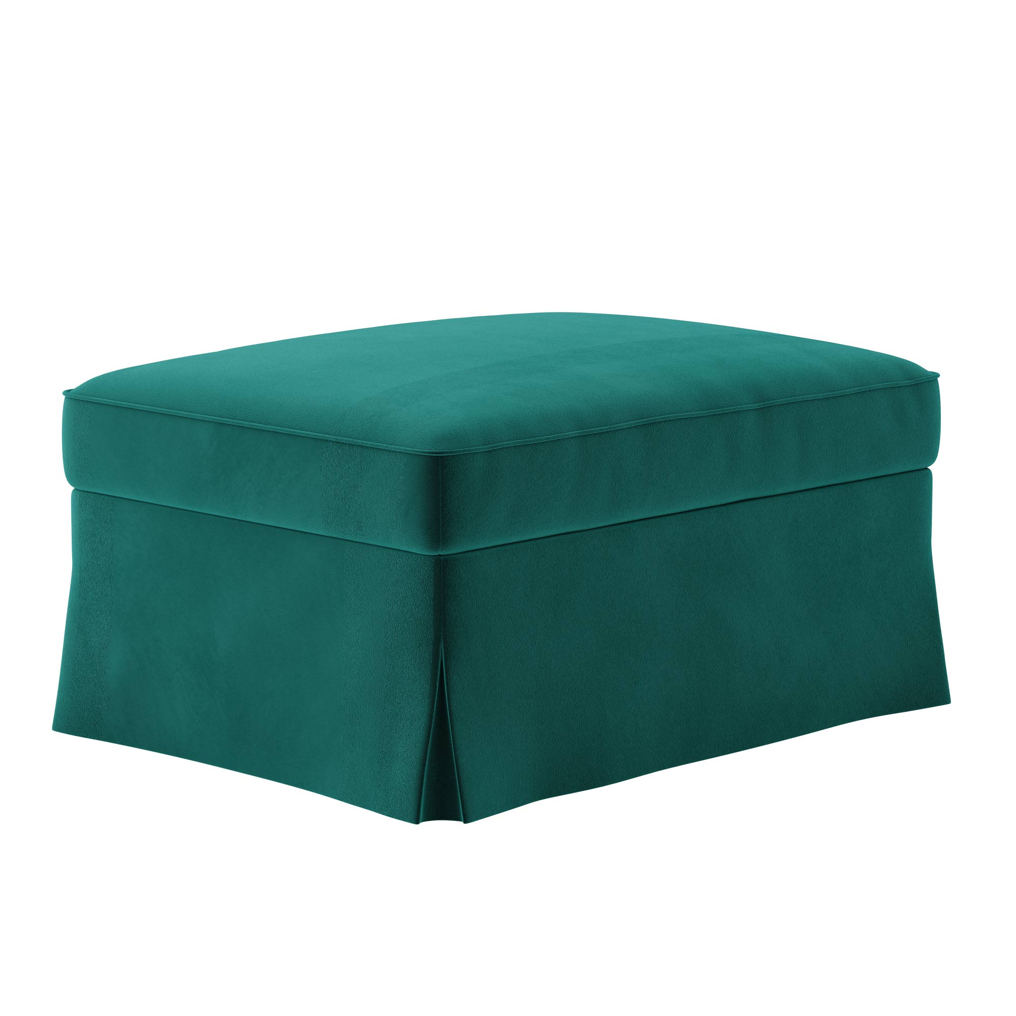Ektorp Footstool Cover-Velvet-Peacock