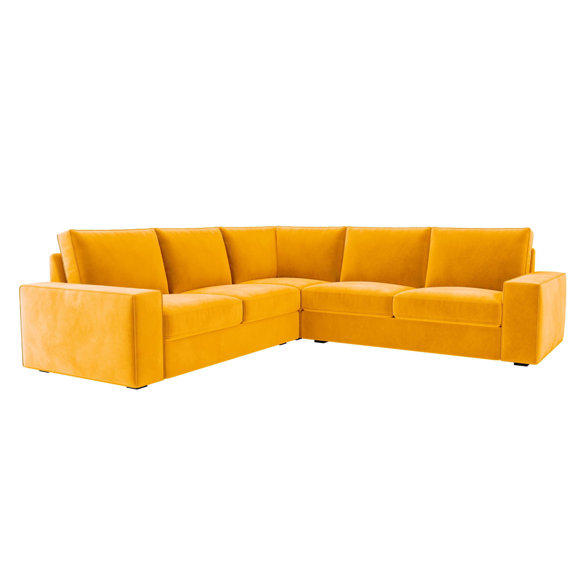 KIVIK 4 Seat Corner Sofa Cover-Yellow-Velvet