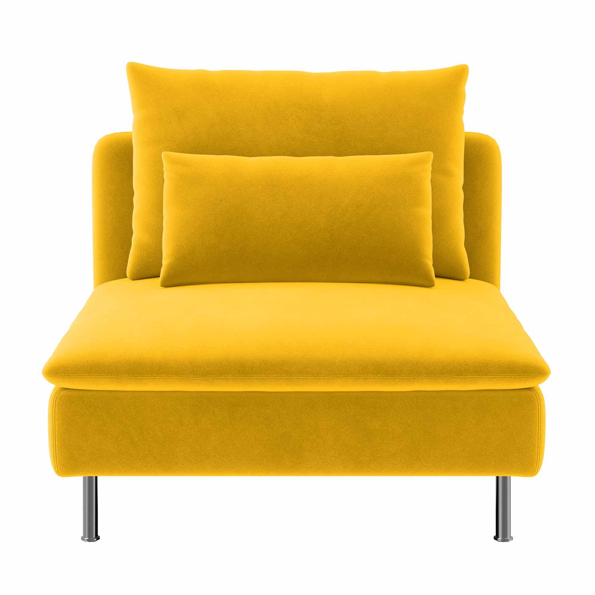 SODERHAMN One Seater Section Sofa Cover-Yellow-Velvet