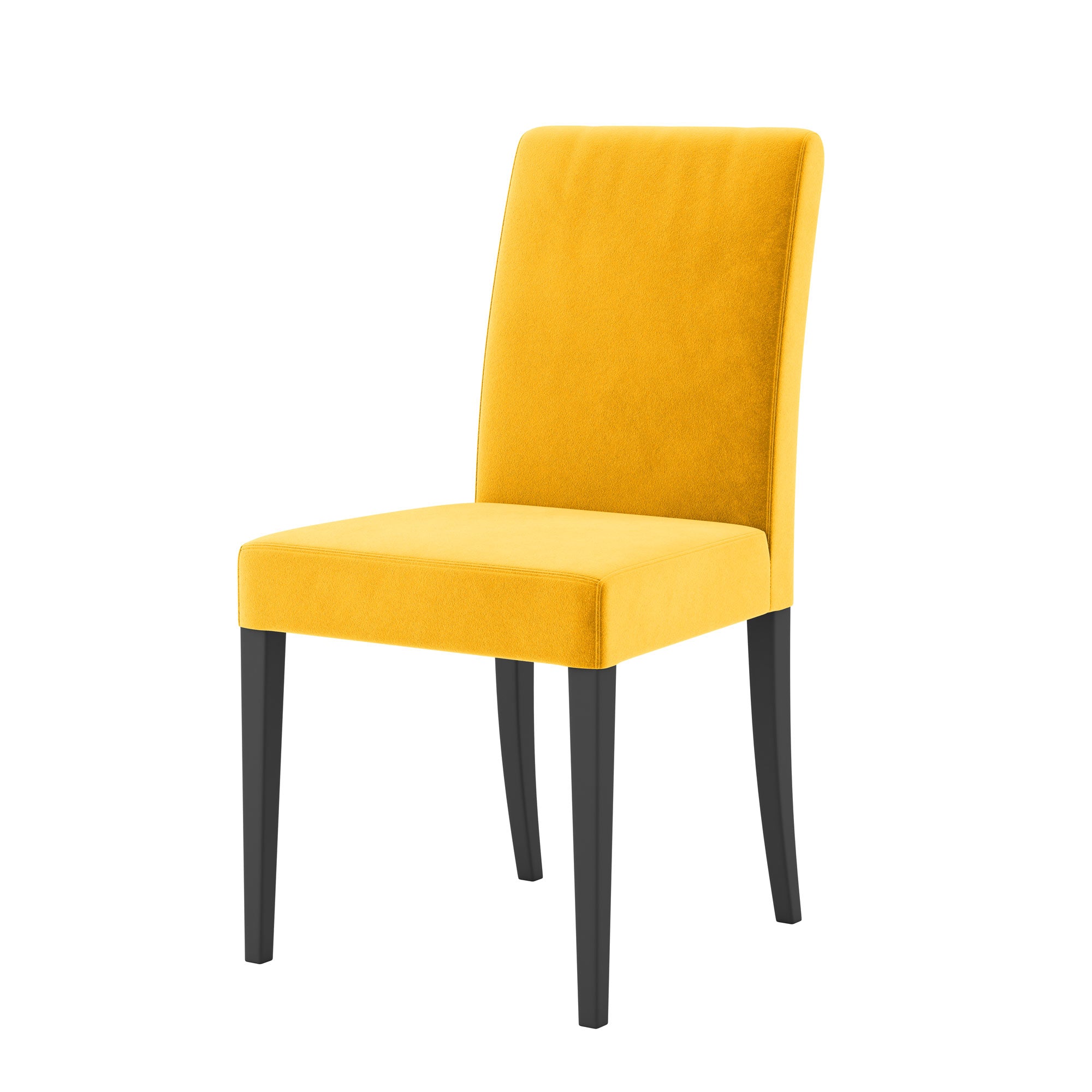 Henriksdal Dining Chair Cover-Yellow-Velvet
