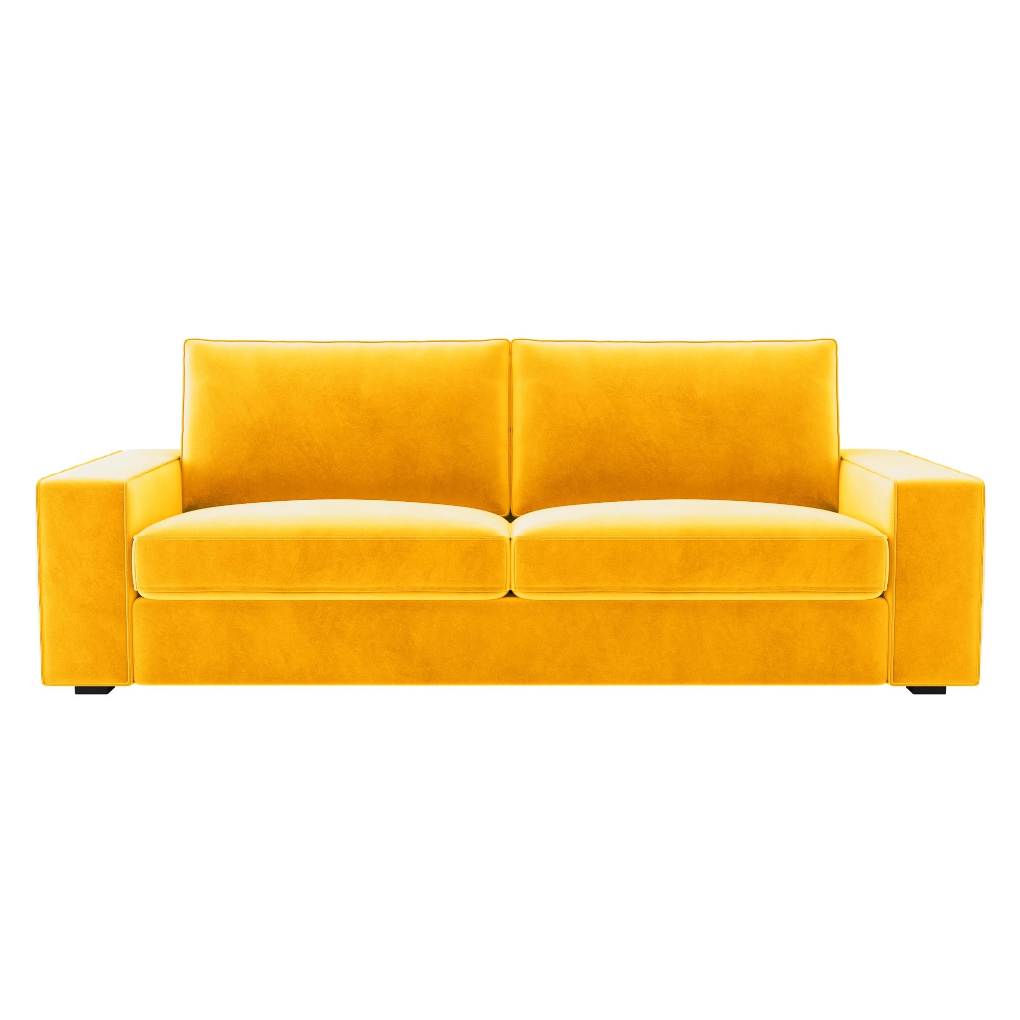 KIVIK 3 Seat Sofa Cover-Yellow-Velvet
