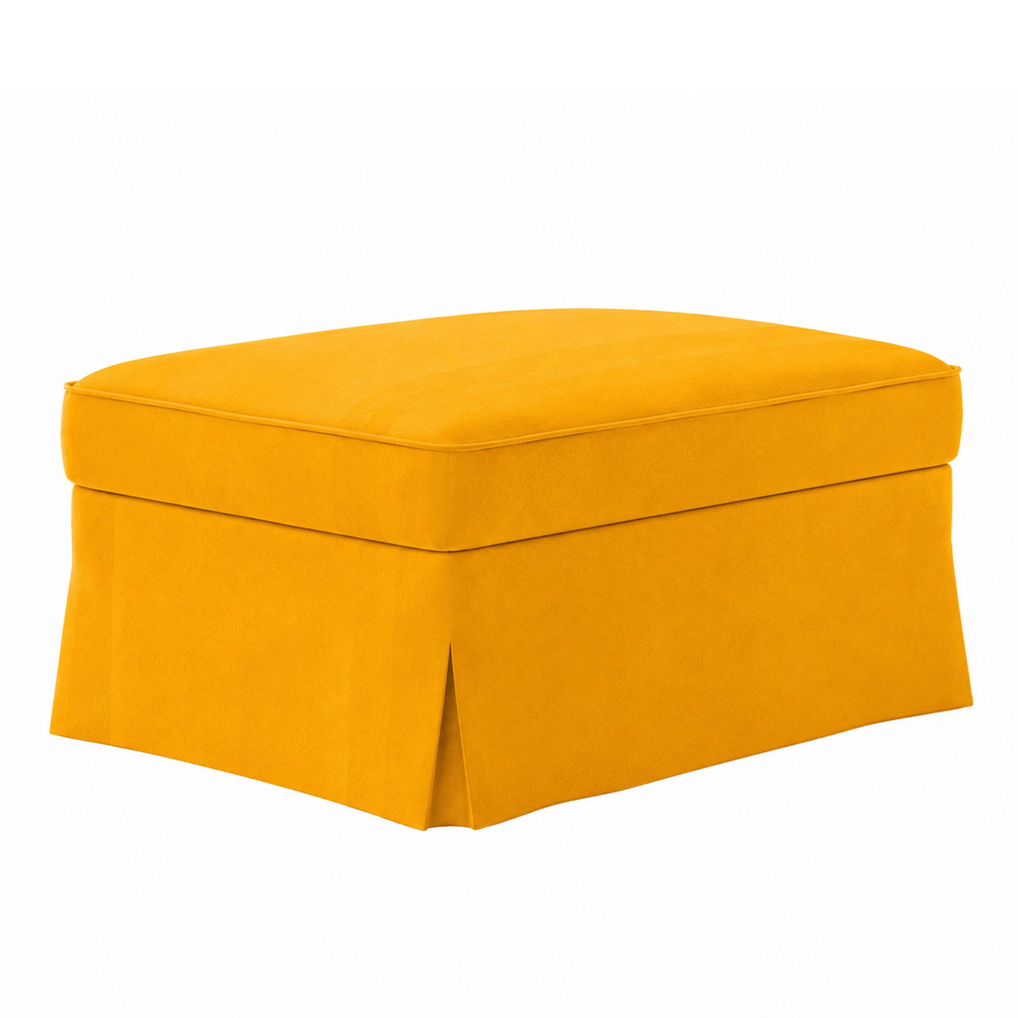 Ektorp Footstool Cover-Velvet-Yellow