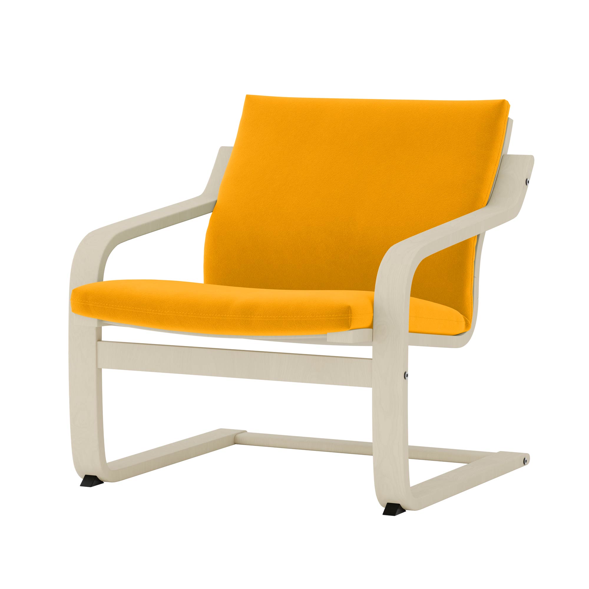 Poang Low-Back Armchair Cover-Yellow-Velvet