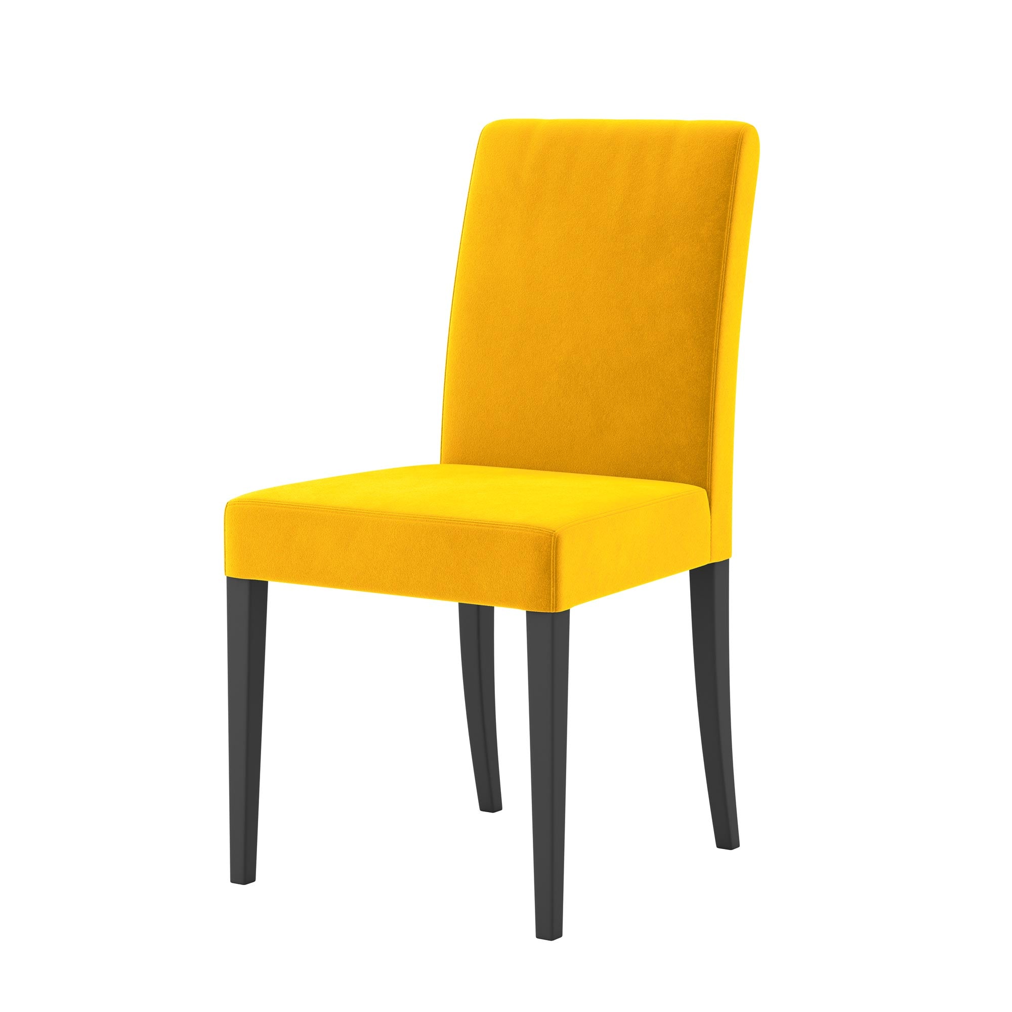 Bergmund Dining Chair Cover-Yellow-Velvet