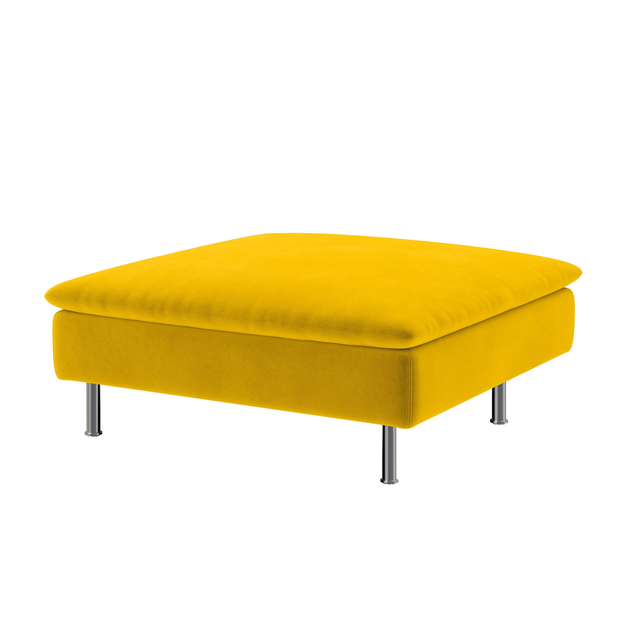 SODERHAMN Footstool Cover-Yellow-Velvet