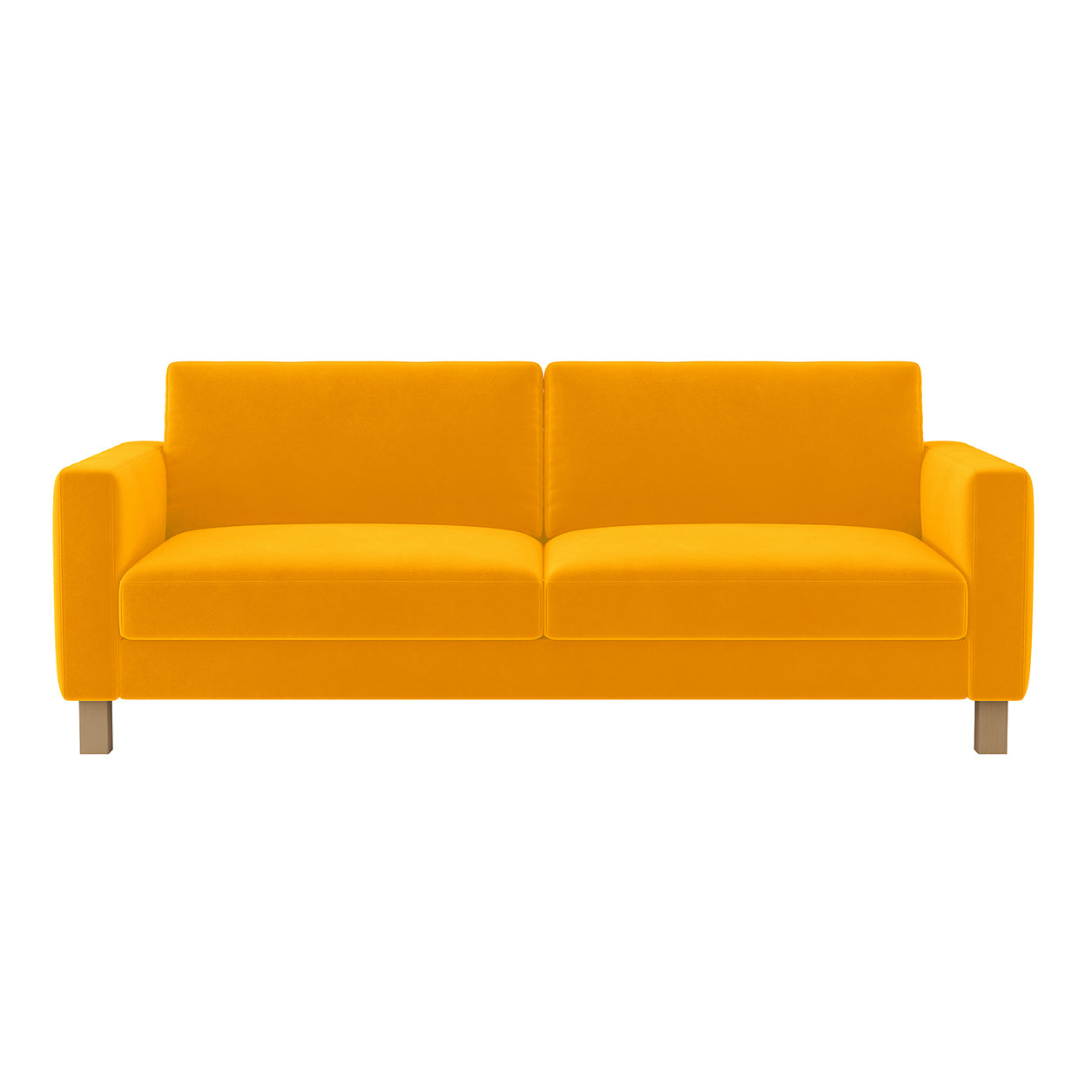 Karlstad 3 Seat Sofa Cover-Yellow-Velvet