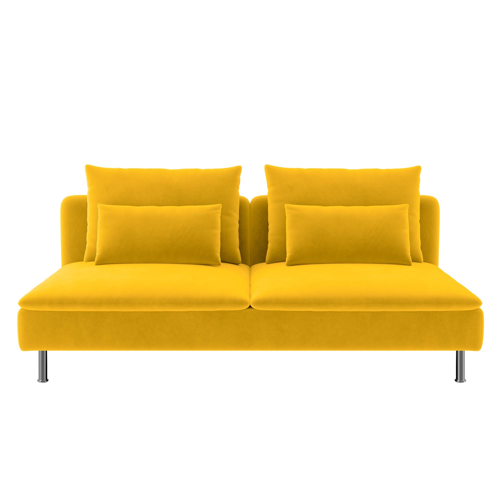 Soderhamn 3 Seat Section Sofa Cover-Yellow-Velvet