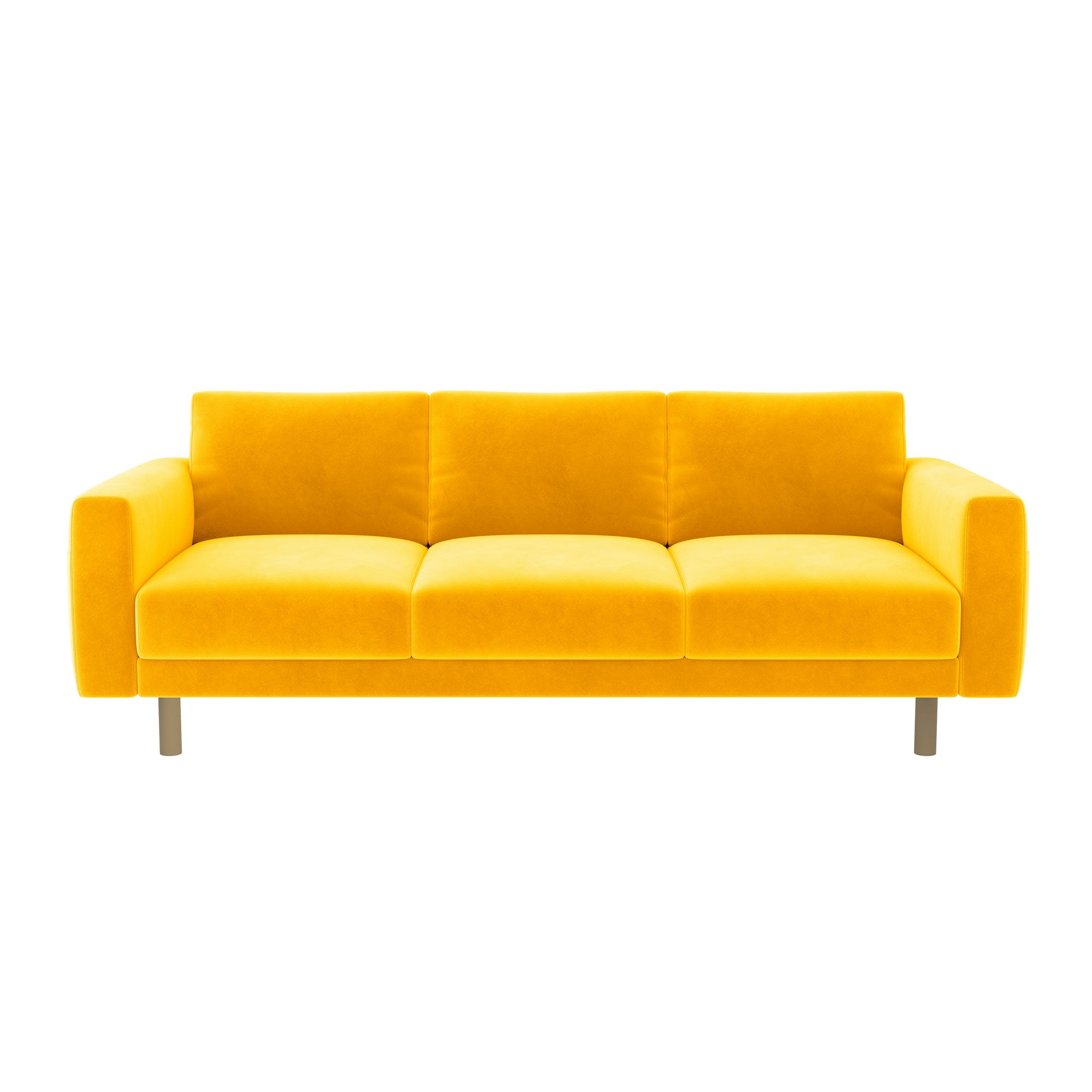 Norsborg 3 Seat Sofa Cover-Yellow-Velvet