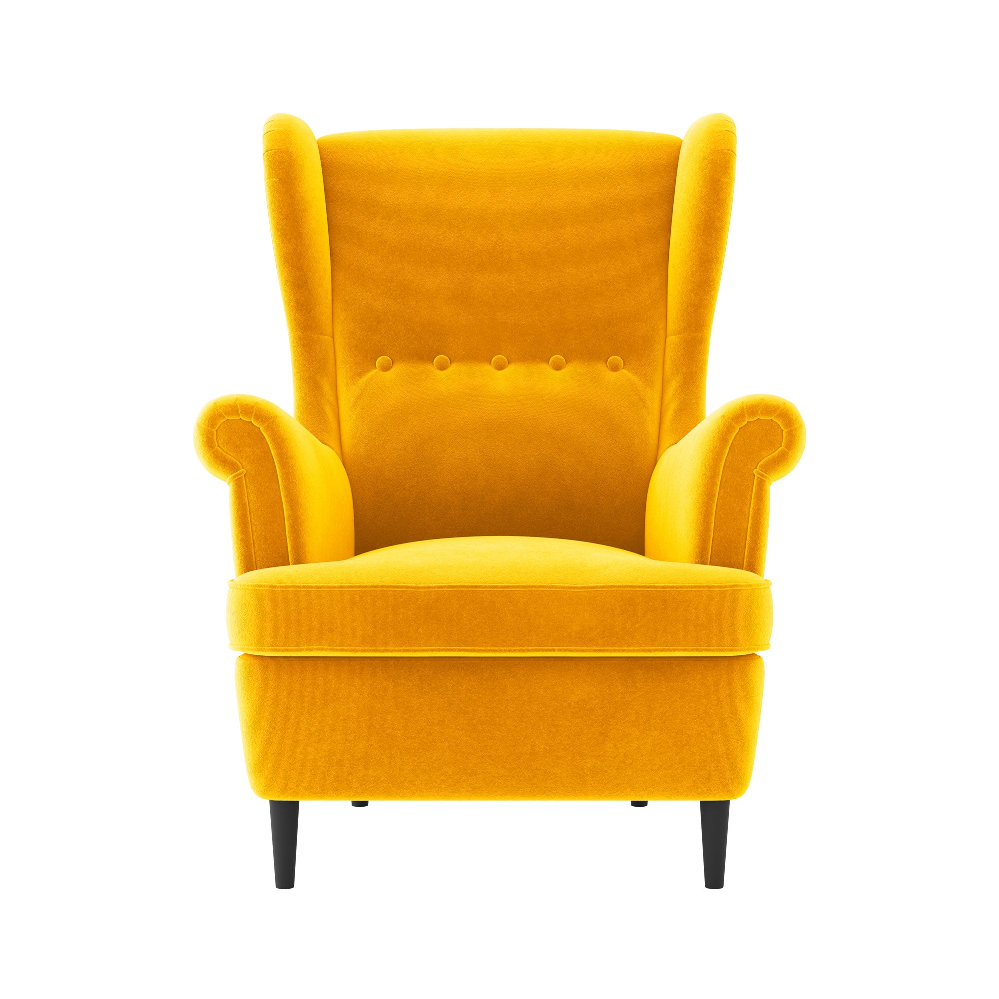 Strandmon Backrest Cover-Yellow-Velvet