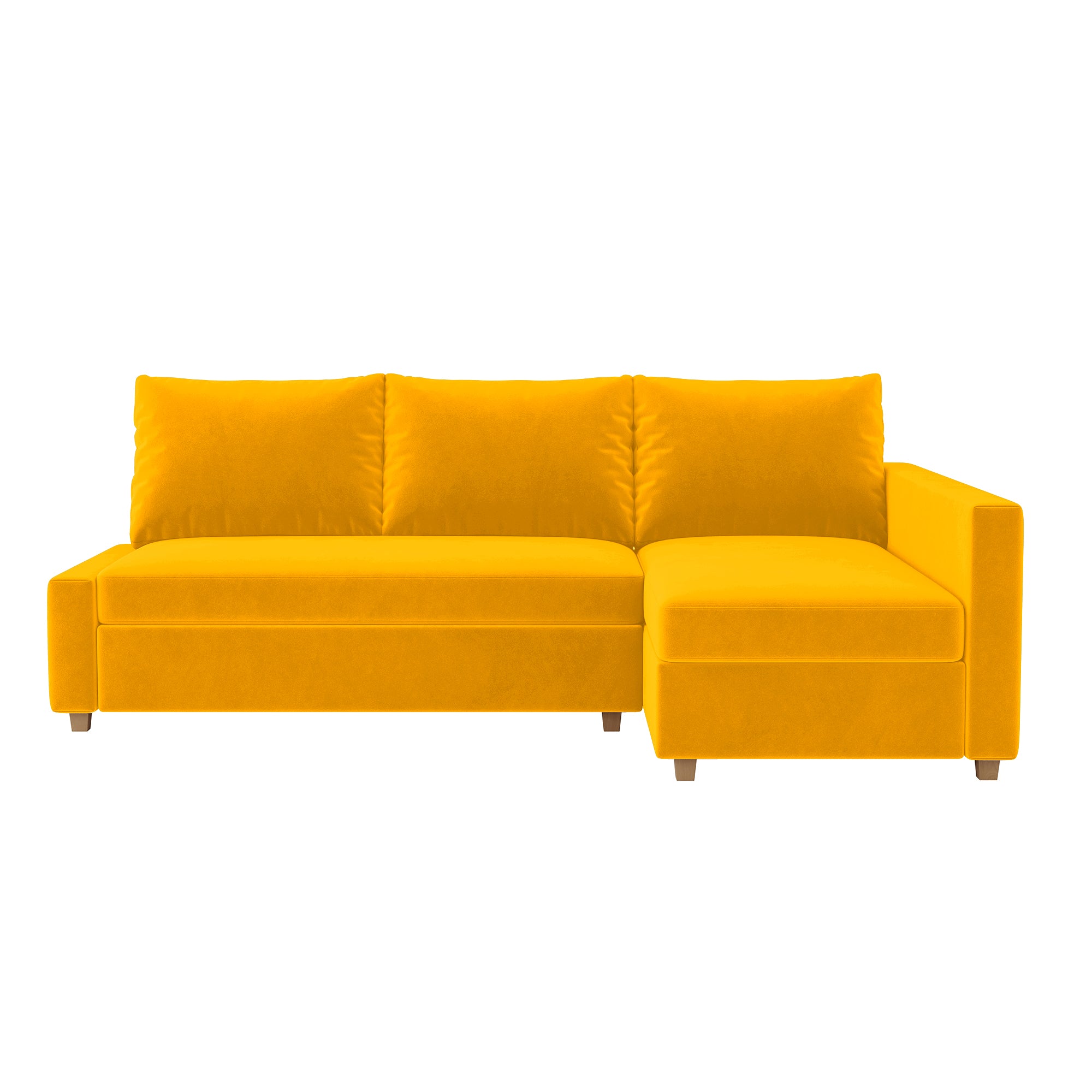 Friheten Sofa Bed Cover (includes right-side bench cover)-Yellow-Velvet